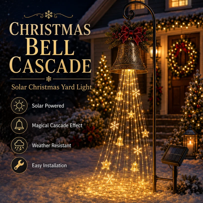 🔥Hot Sale 40% OFF🎄 Christmas Bell Cascade Solar Yard Light✨