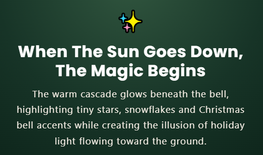 🔥Hot Sale 40% OFF🎄 Christmas Bell Cascade Solar Yard Light✨